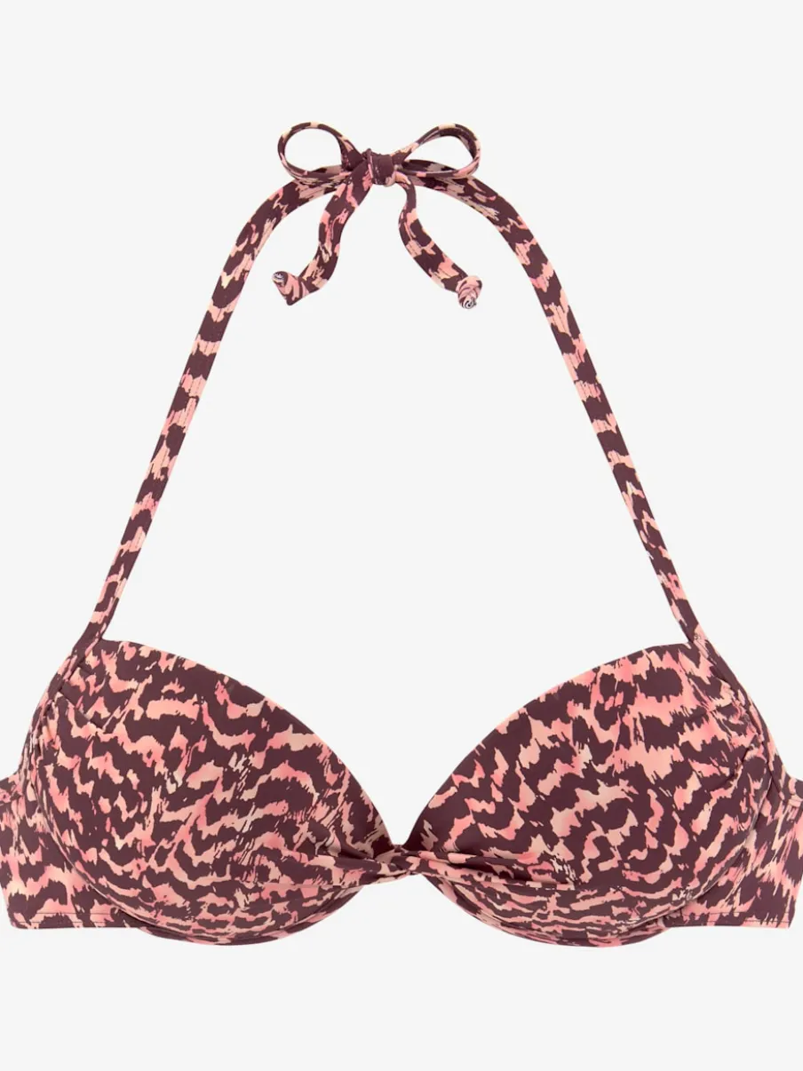 Haut de bikini push-up à imprimé et bonnets rembourrés