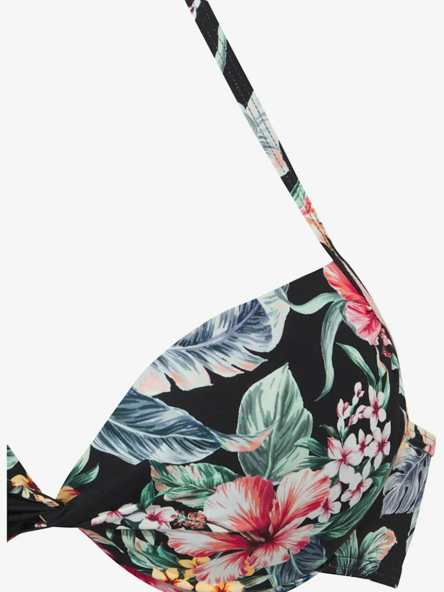 Haut de bikini push-up à imprimé floral avec bonnets rembourrés
