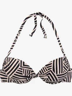 Haut de bikini push-up à imprimé graphique géométrique