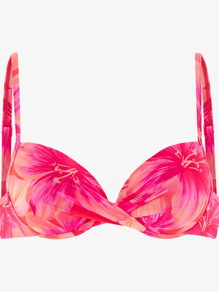 Haut de bikini push-up à motifs floraux et réglables