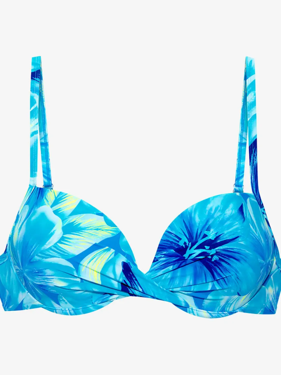 Haut de bikini push-up à motifs floraux et réglables