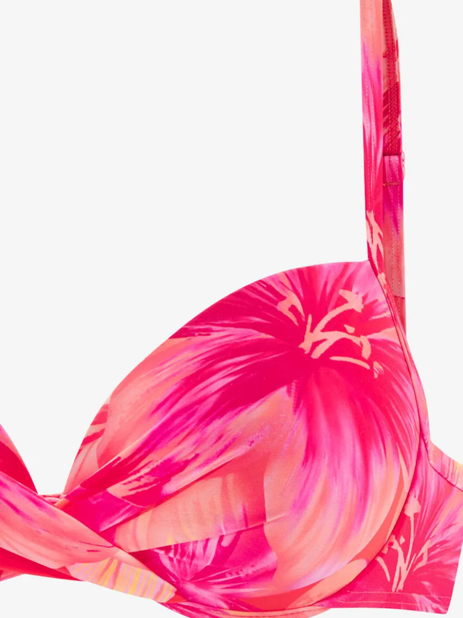 Haut de bikini push-up à motifs floraux et réglables