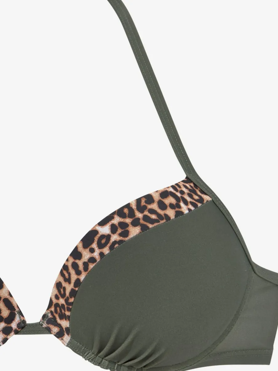 Haut de bikini push-up à motifs léopard et bonnets rembourrés