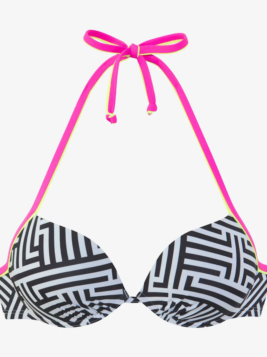 Haut de bikini push-up à nouer avec motif graphique