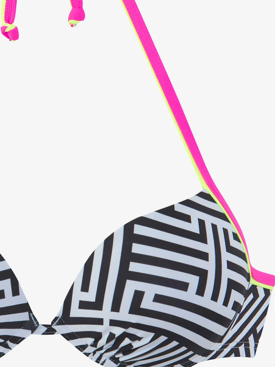 Haut de bikini push-up à nouer avec motif graphique