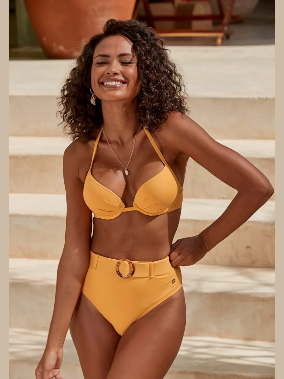 Haut de bikini push-up à nouer dans le cou