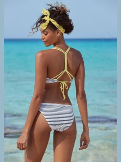 Haut de bikini push-up rayé avec bonnets rembourrés