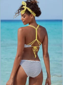 Haut de bikini push-up rayé avec bonnets rembourrés