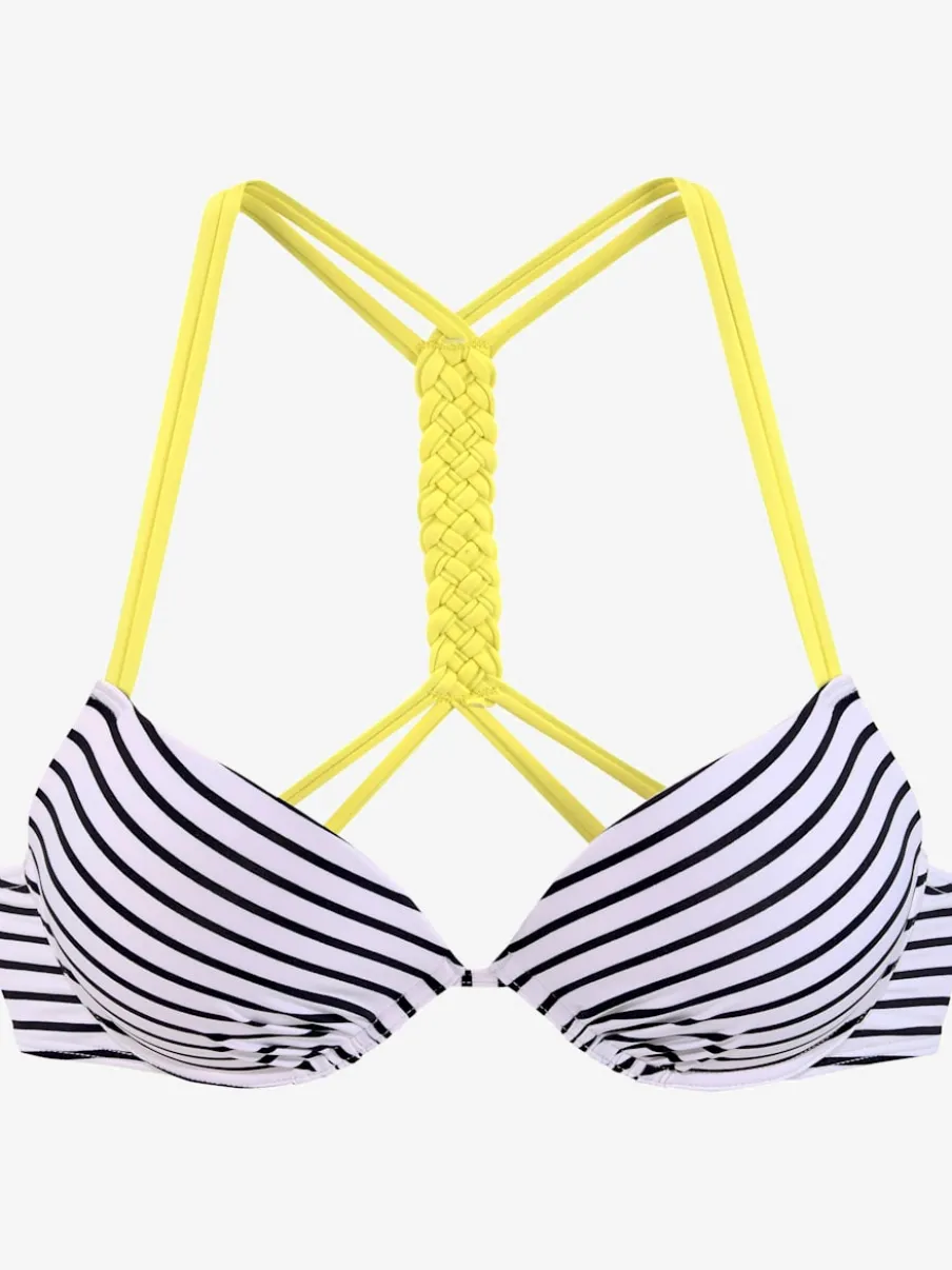 Haut de bikini push-up rayé avec bonnets rembourrés