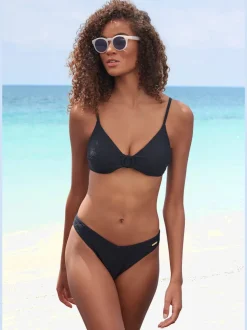 Haut de bikini triangle avec anneau décoratif et bonnets amovibles