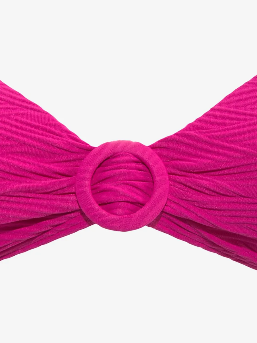 Haut de bikini triangle avec anneau décoratif et bonnets amovibles
