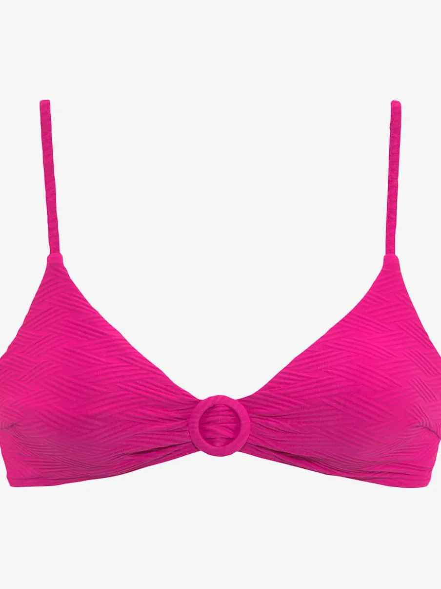 Haut de bikini triangle avec anneau décoratif et bonnets amovibles
