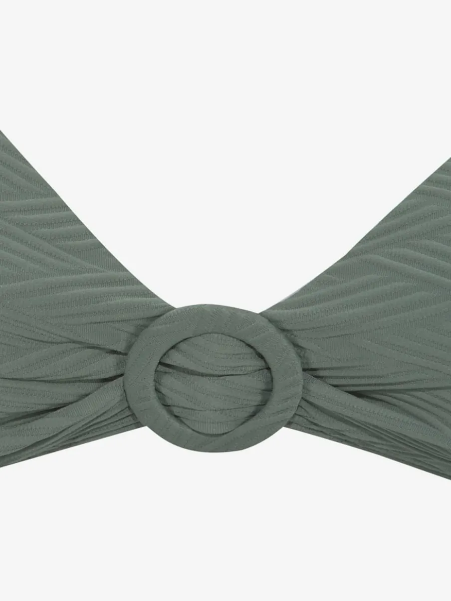 Haut de bikini triangle avec anneau décoratif et bonnets amovibles