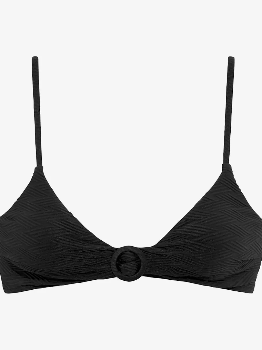 Haut de bikini triangle avec anneau décoratif et bonnets amovibles