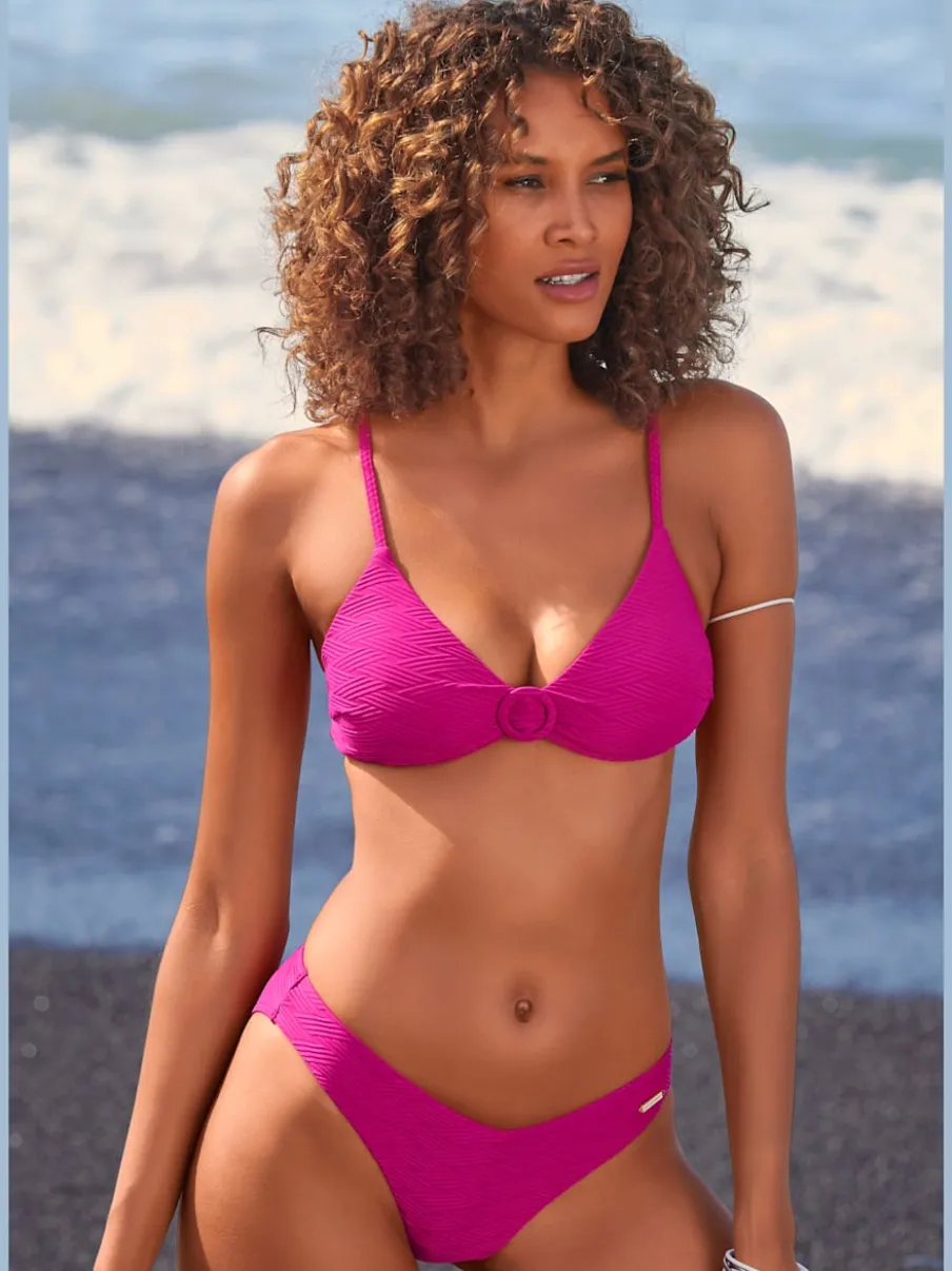 Haut de bikini triangle avec anneau décoratif et bonnets amovibles