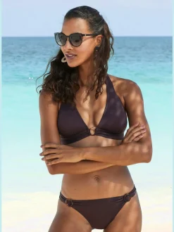 Haut de bikini triangle avec bonnets amovibles et anneau devant