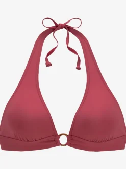 Haut de bikini triangle avec bonnets amovibles et anneau devant