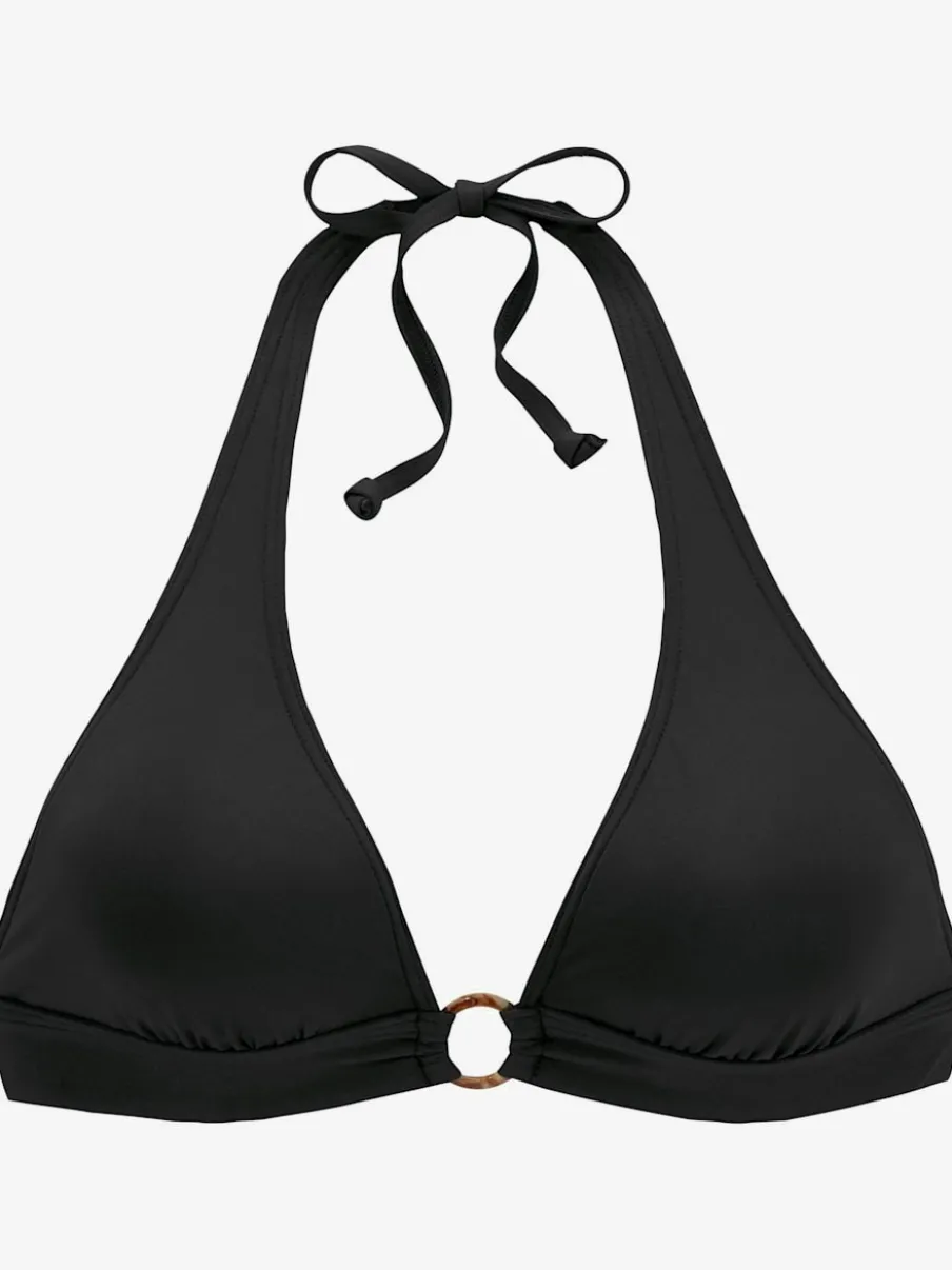 Haut de bikini triangle avec bonnets amovibles et anneau devant
