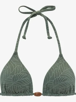Haut de bikini triangle avec bonnets amovibles et perle décorative