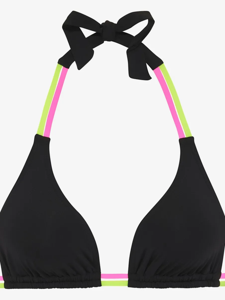 Haut de bikini triangle avec détails fluos contrastés