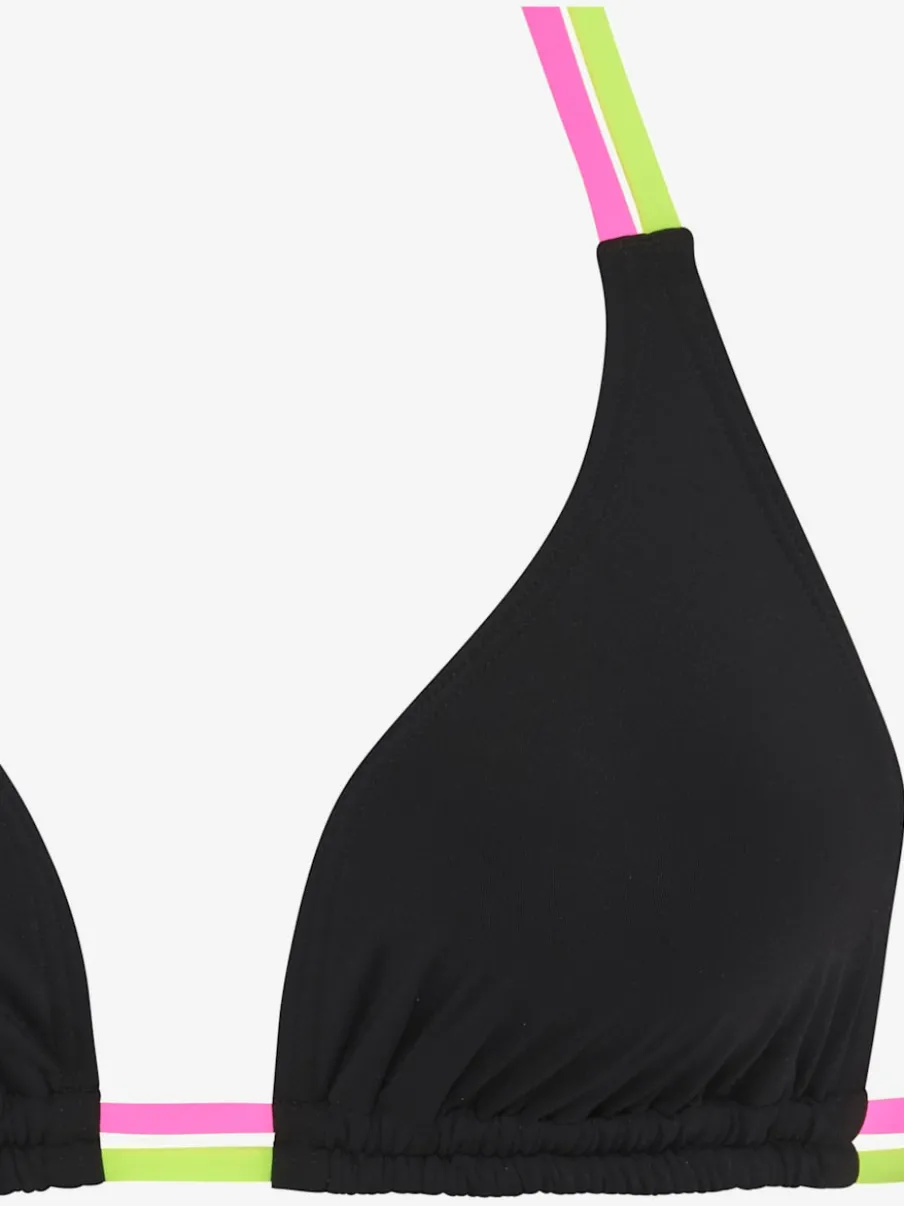 Haut de bikini triangle avec détails fluos contrastés