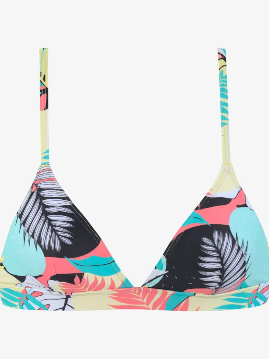 Haut de bikini triangle avec imprimé tropical et bretelles réglables