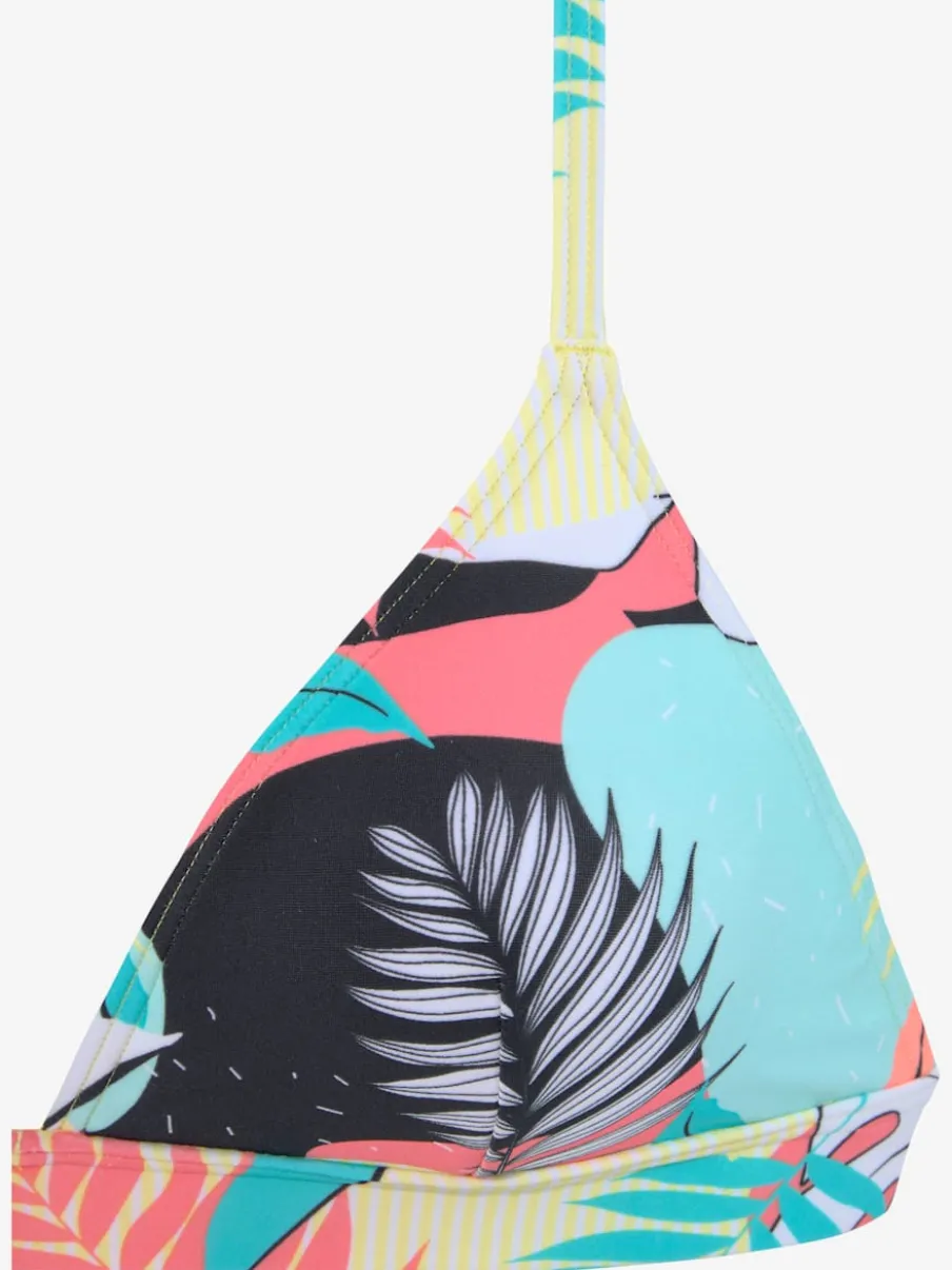 Haut de bikini triangle avec imprimé tropical et bretelles réglables