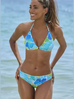 Haut de bikini triangle avec imprimé floral tropical