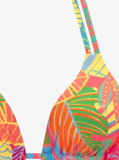 Haut de bikini triangle avec imprimé feuilles et bonnets amovibles