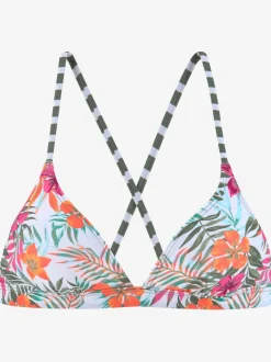 Haut de bikini triangle avec motifs fleuris à porter selon envies