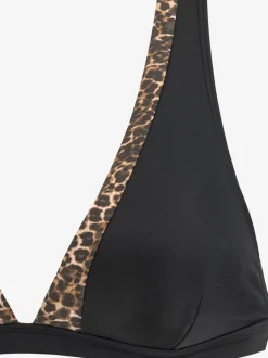 Haut de bikini triangle avec motif léopard et bretelles ajustables