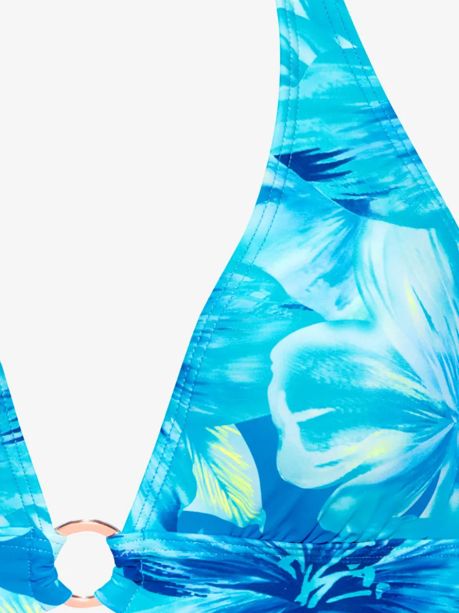 Haut de bikini triangle à imprimé floral avec bretelles