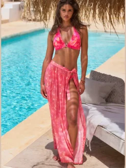 Haut de bikini triangle à imprimé floral avec bretelles