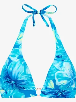Haut de bikini triangle à imprimé floral avec bretelles