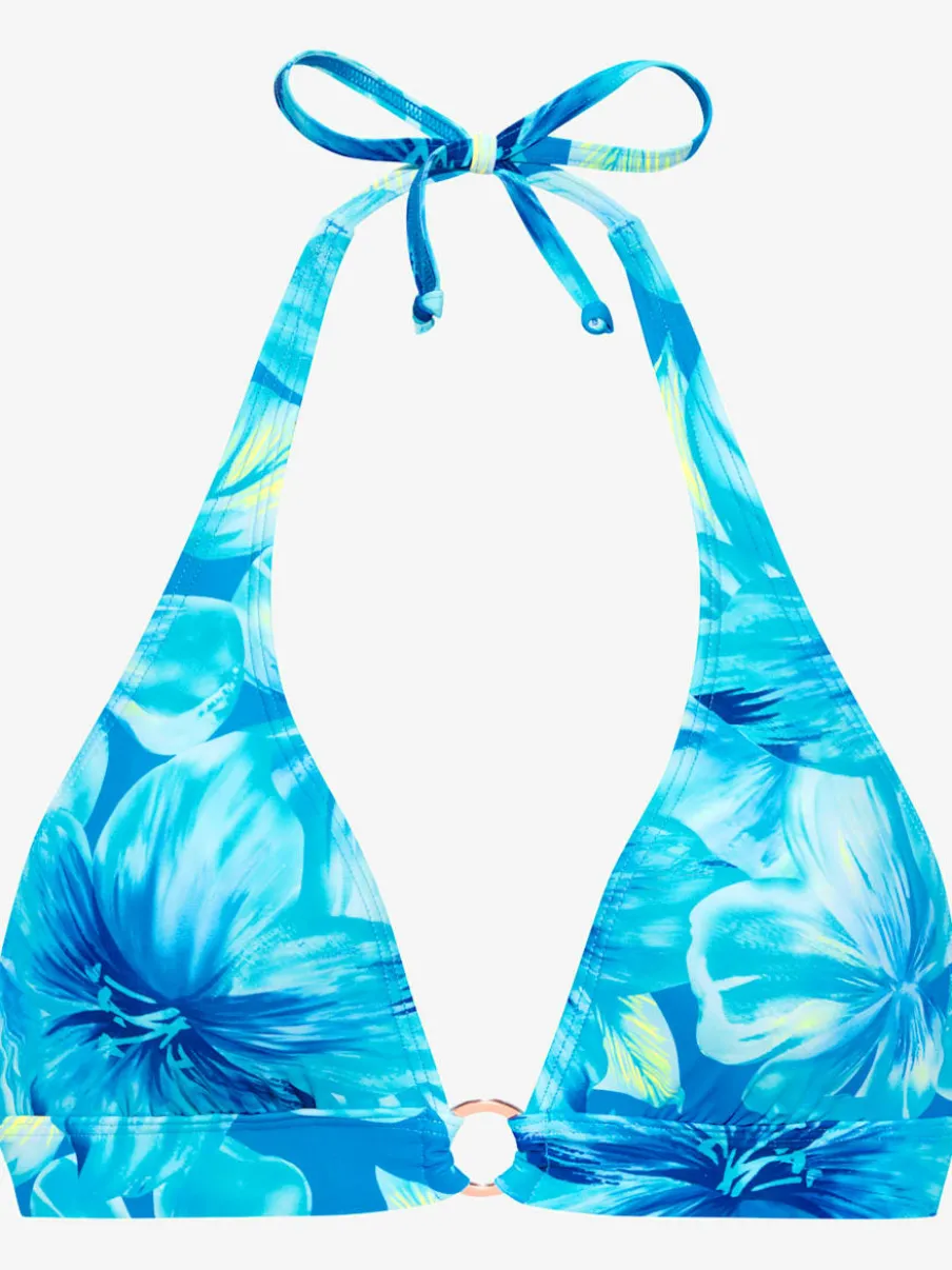 Haut de bikini triangle à imprimé floral avec bretelles
