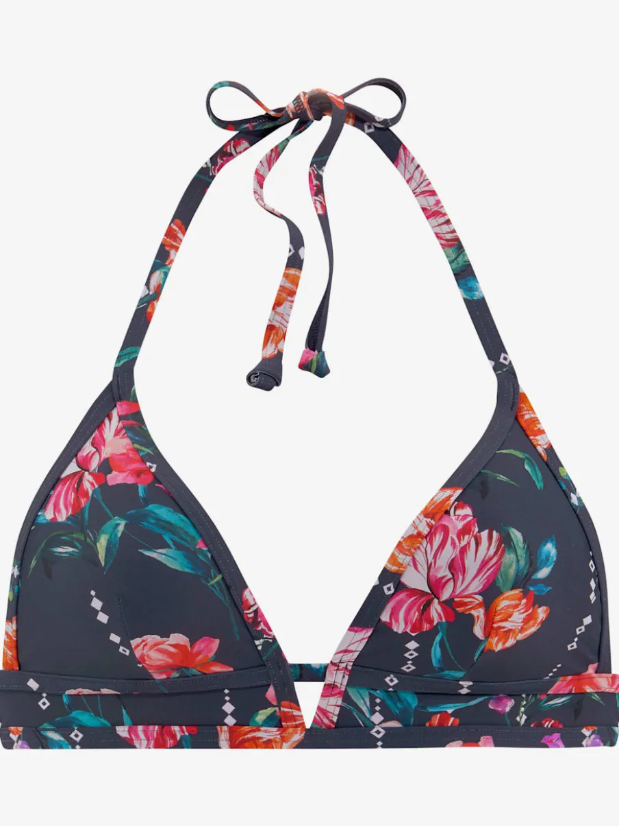 Haut de bikini triangle imprimé floral à nouer