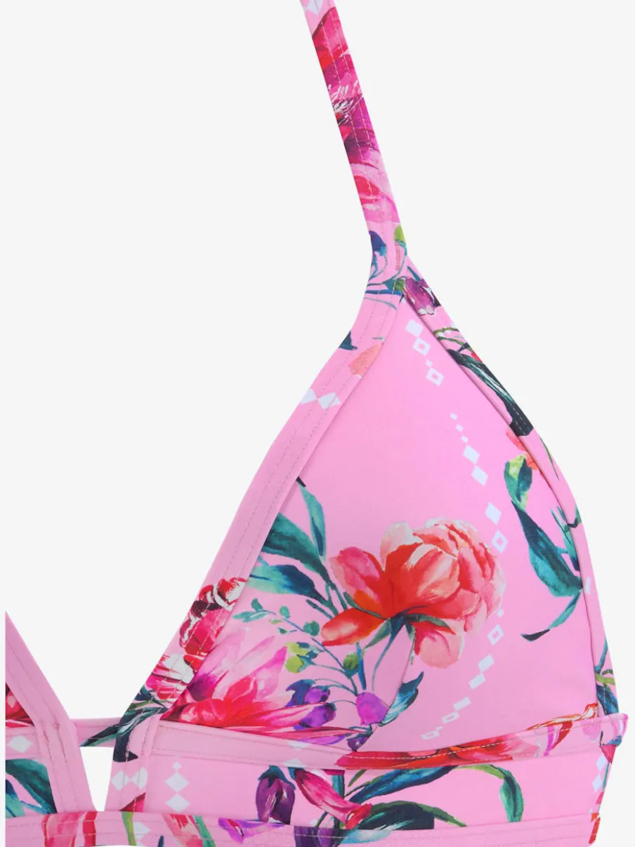 Haut de bikini triangle imprimé floral à nouer