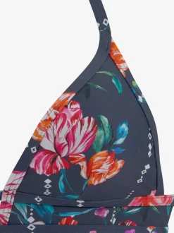 Haut de bikini triangle imprimé floral à nouer