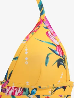 Haut de bikini triangle imprimé floral à nouer