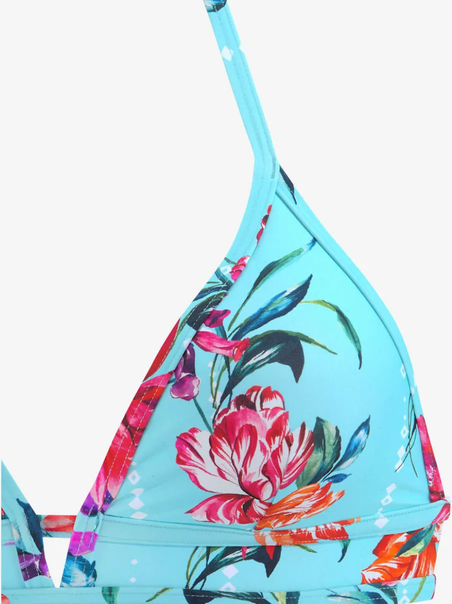 Haut de bikini triangle imprimé floral à nouer