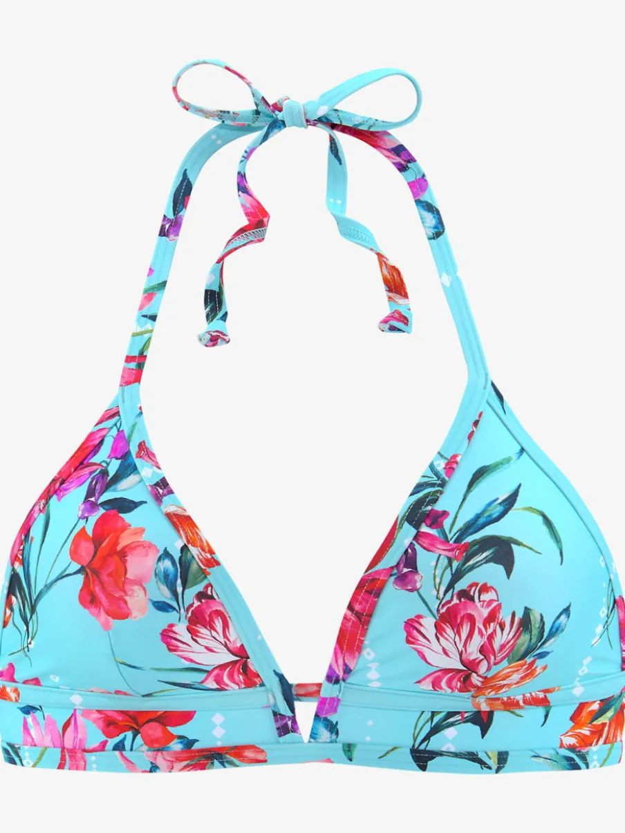 Haut de bikini triangle imprimé floral à nouer