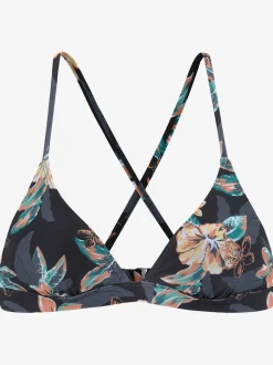 Haut de bikini triangle à motif floral et bonnets amovibles