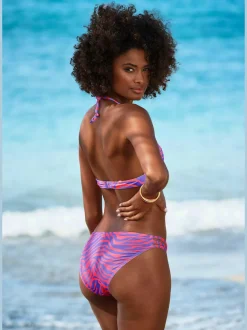 Haut de bikini triangle à motif animal avec bonnets amovibles