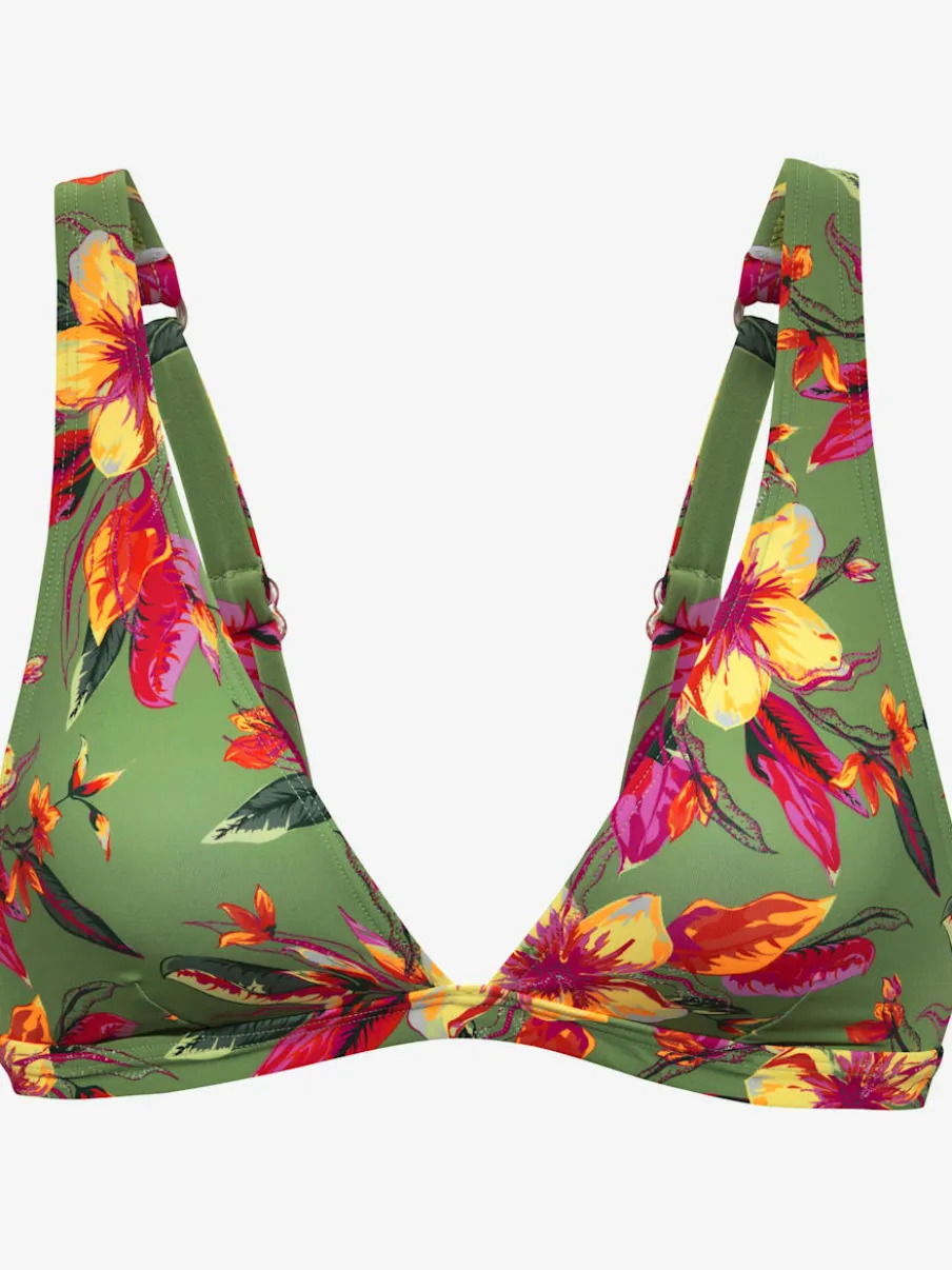 Haut de bikini triangle à motifs floraux avec bonnets amovibles et bretelles réglables