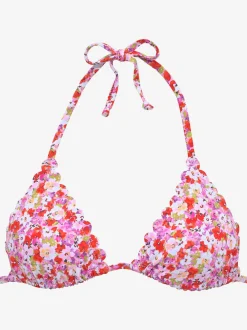 Haut de bikini triangle à motifs floraux avec bonnets amovibles