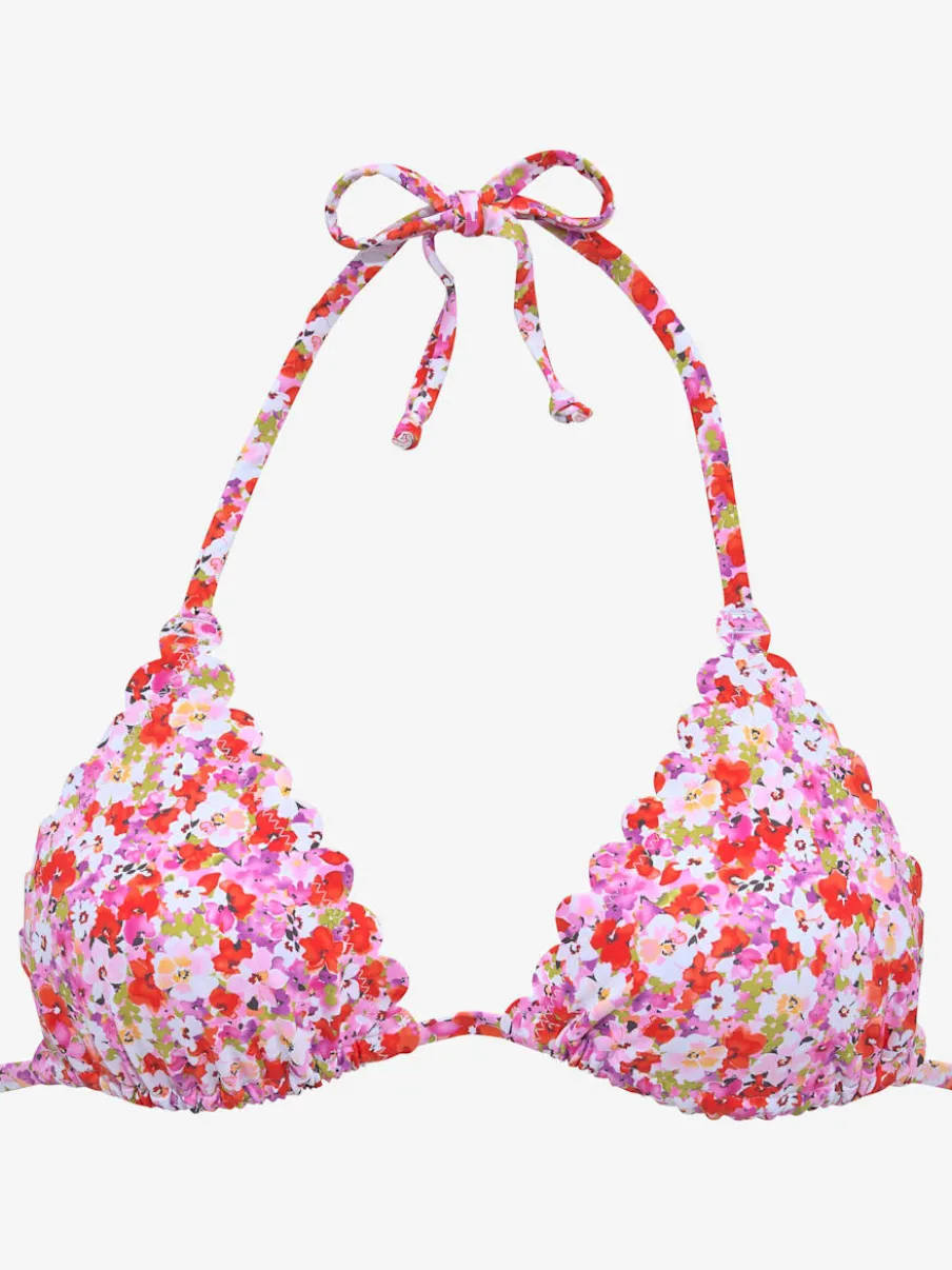 Haut de bikini triangle à motifs floraux avec bonnets amovibles