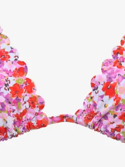 Haut de bikini triangle à motifs floraux avec bonnets amovibles