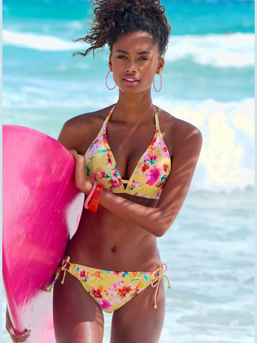 Haut de bikini triangle à motifs floraux amovibles