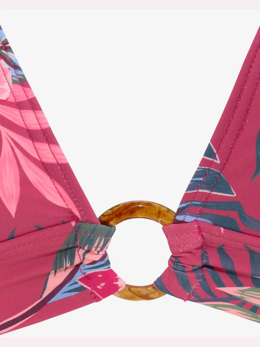 Haut de bikini triangle à nouer imprimé floral
