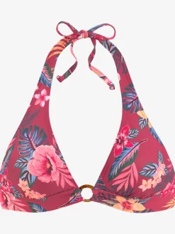 Haut de bikini triangle à nouer imprimé floral